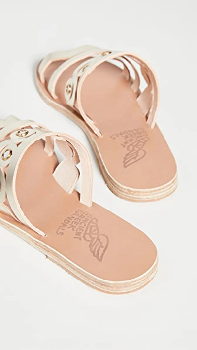 Shop Ancient Greek Sandals Meltemi Mirrors Slides In Platinum