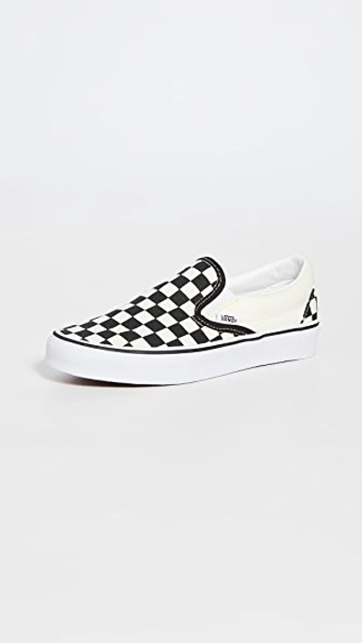 Shop Vans Ua Classic Slip-on Sneakers Black & White Checkerboard