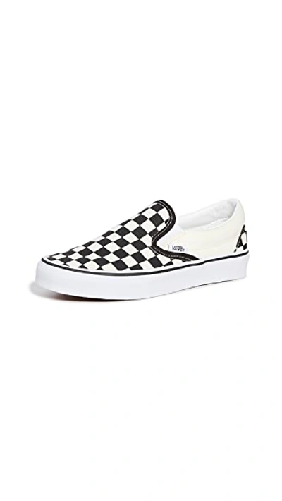 Shop Vans Ua Classic Slip-on Sneakers Black & White Checkerboard 5