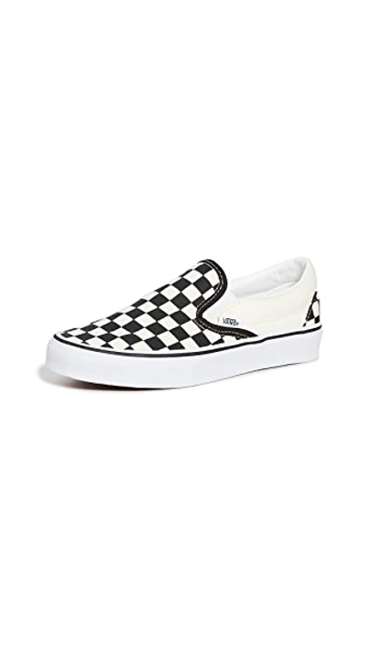 Shop Vans Ua Classic Slip-on Sneakers Black & White Checkerboard