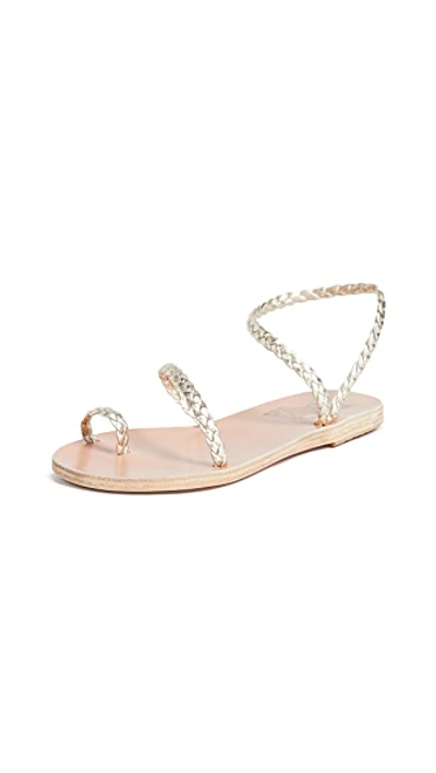 Ancient Greek Sandals Silver Eleftheria Sandals In Platinum