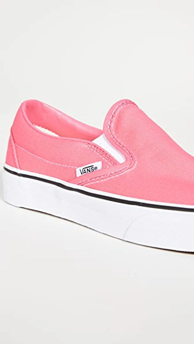 Shop Vans Classic Slip On Sneakers In Pink Lemonade/true White