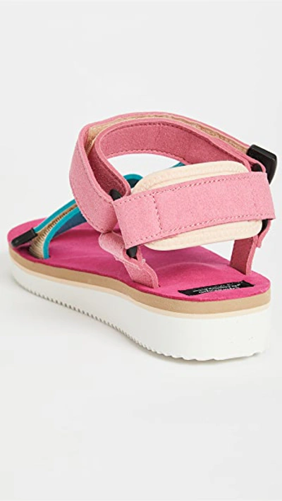 Shop Suicoke Depa-ecs Sandals In Turquoise/pink