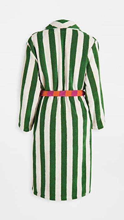 Shopbop Home Shopbop @home Dusen Dusen Bath Robe In Green Stripe