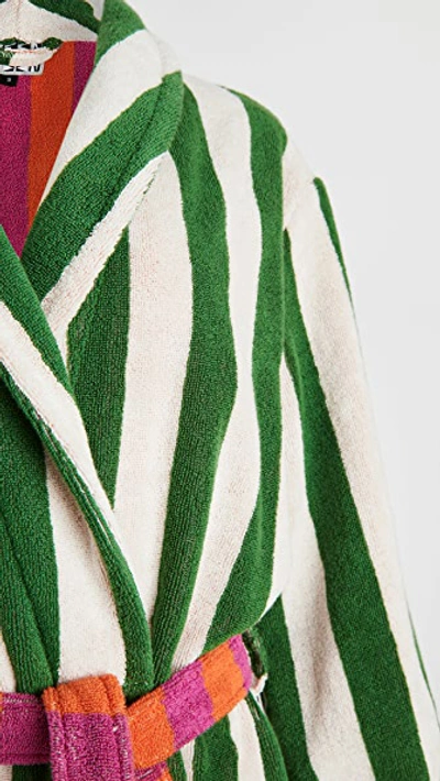 Shopbop Home Shopbop @home Dusen Dusen Bath Robe In Green Stripe
