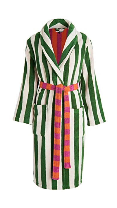 Shopbop Home Shopbop @home Dusen Dusen Bath Robe In Green Stripe