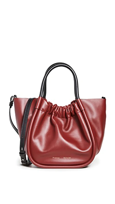 Shop Proenza Schouler Small Ruched Crossbody Tote In Syrah