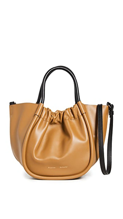 Shop Proenza Schouler Small Ruched Crossbody Tote In Tapenade