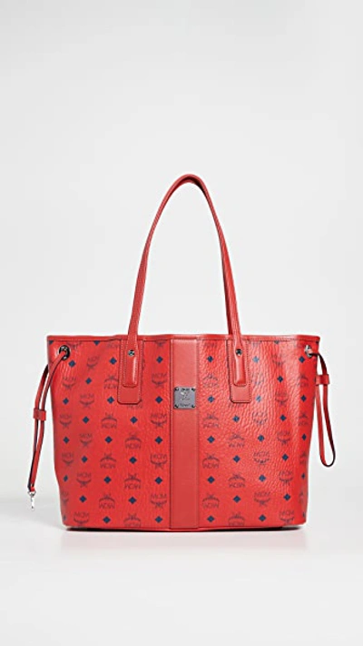 NEW Authentic MCM München Tote in Visetos / Candy Red