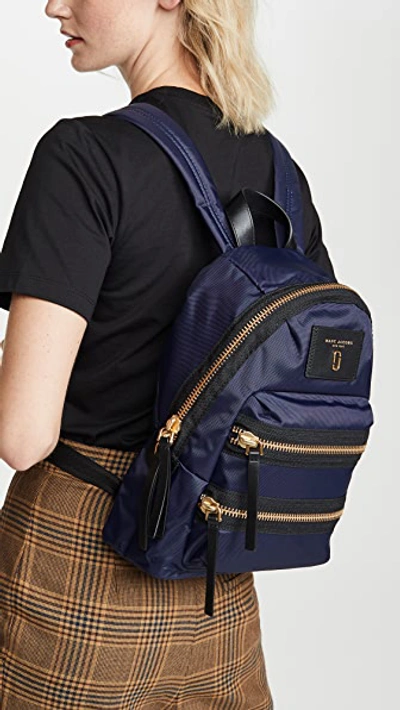 Shop Marc Jacobs Mini Nylon Biker Backpack In Midnight Blue