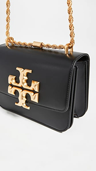 Tory Burch Small Eleanor Pebbled Leather Convertible Shoulder Bag In Black