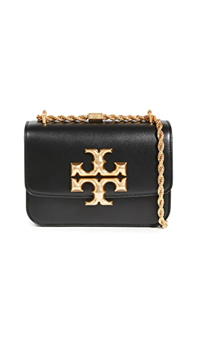 Tory Burch Small Eleanor Pebbled Leather Convertible Shoulder Bag In Black