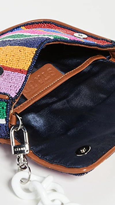 Shop Staud Beaded Mini Tommy Chain Bag In Multi Stripe