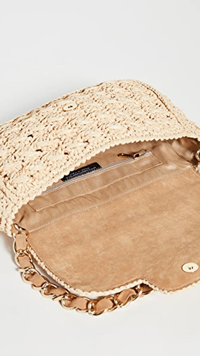 Shop Caterina Bertini Woven Shoulder Bag In Beige