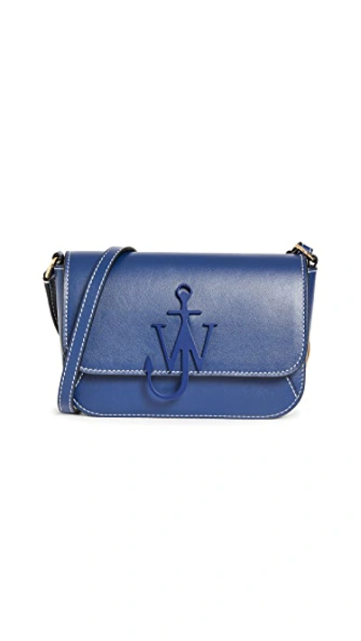 Shop Jw Anderson Chain Midi Anchor Bag In Navy