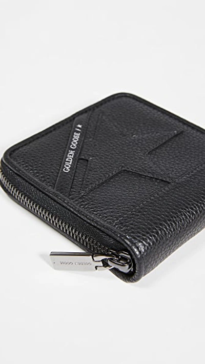 Shop Golden Goose Star Medium Zip Wallet In Black