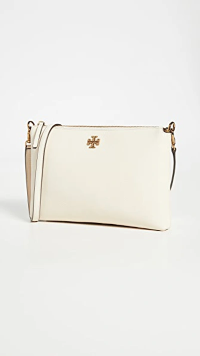 Shop Tory Burch Mercer Pebbled Wallet Crossbody New Cream