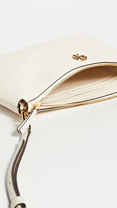 Shop Tory Burch Mercer Pebbled Wallet Crossbody New Cream