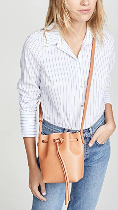 Mansur Gavriel Cammello Mini Leather Bucket Bag