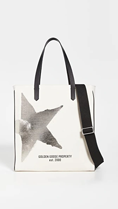 Shop Golden Goose California Golden Star N-s Bag White/gold