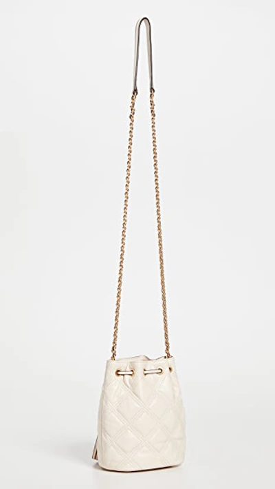 Shop Tory Burch Fleming Soft Mini Bucket Bag In New Cream