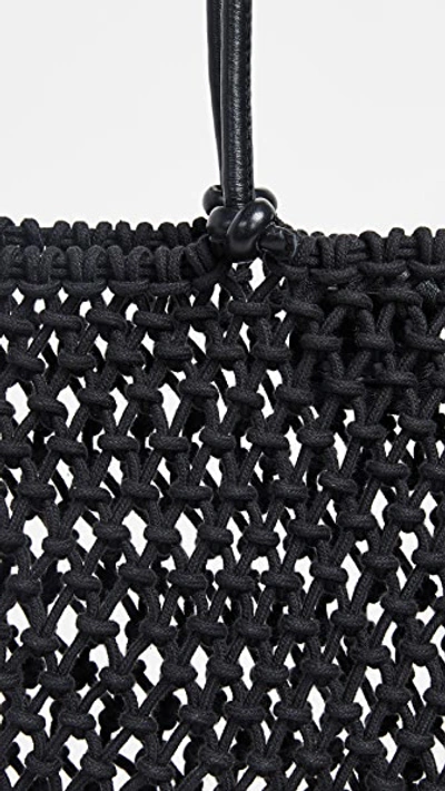 Clare V Sandy Woven Market Tote In Black