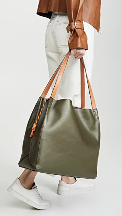 Rag & Bone Passenger Leather Crossbody Bag In Olive Night/black