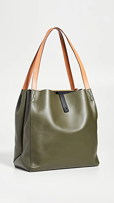 Rag & Bone Passenger Leather Crossbody Bag In Olive Night/black