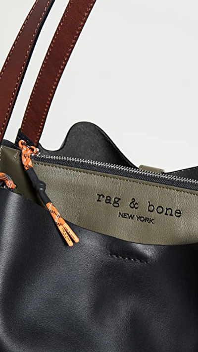 Shop Rag & Bone Passenger Tote Black/olive Night One Size