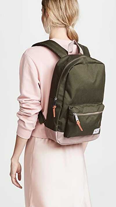 Shop Herschel Supply Co Settlement Mid Volume Backpack In Forest Night/ash Rose