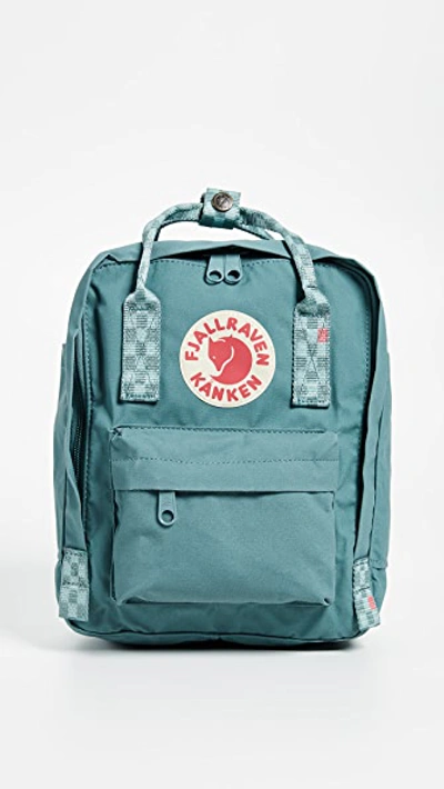 Shop Fjall Raven Kanken Mini Backpack In Forest Green/chess Pattern