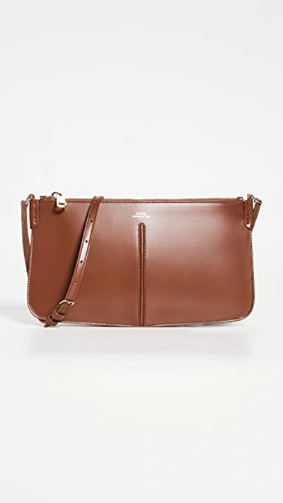 Shop Apc Sac Betty Baguette Bag In Hazelnut