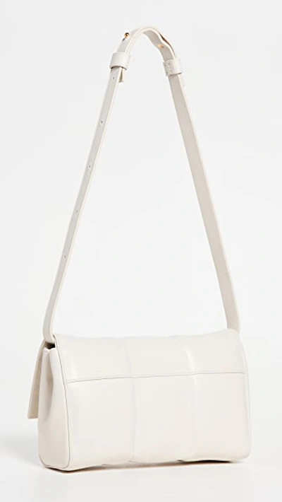 Demellier Midi Alexandria Leather Shoulder Bag In Off White