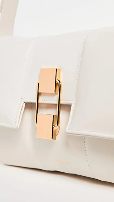 Demellier Midi Alexandria Leather Shoulder Bag In Off White
