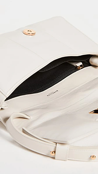 Demellier Midi Alexandria Leather Shoulder Bag In Off White