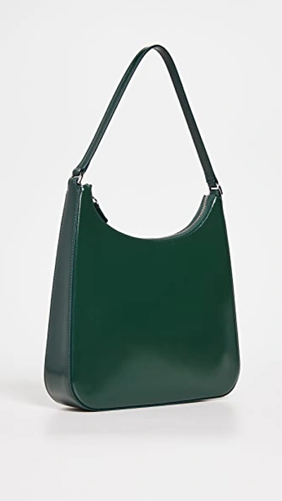 Staud Alec Polished Leather Shoulder Bag In Green | ModeSens