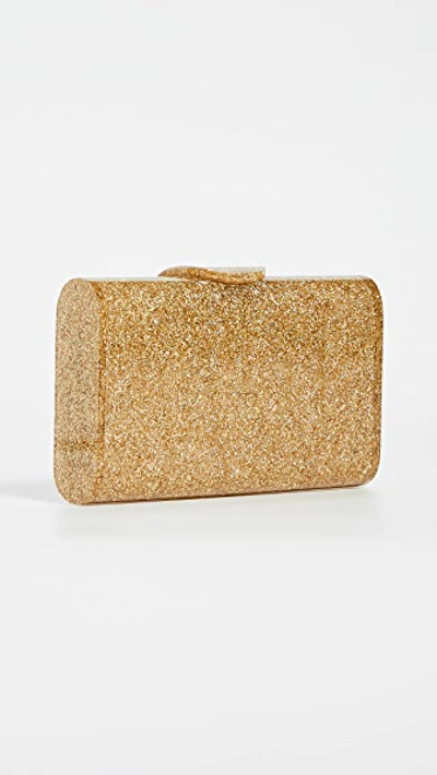 Shop Edie Parker Mini Lara Clutch In Gold Halo Glitter