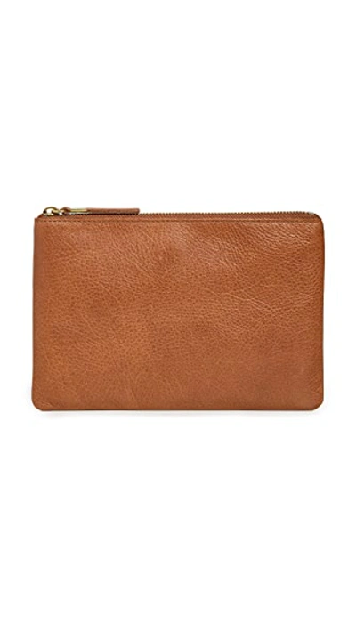 Shop Madewell The Leather Pouch Clutch In English Saddle