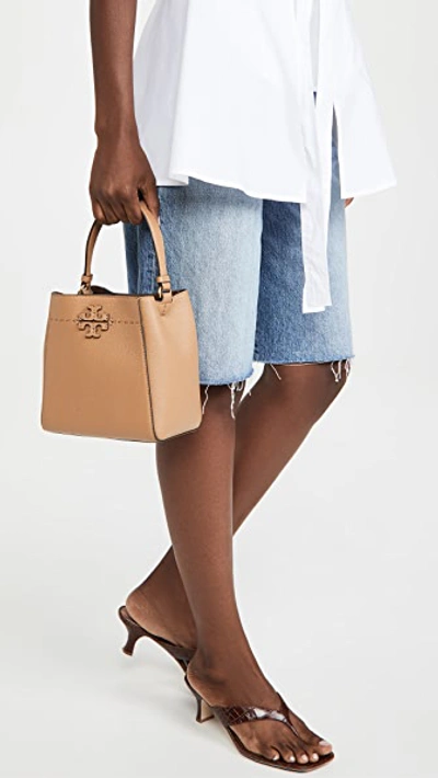 Tory Burch Mcgraw Small Bucket Bag In Tiramisu