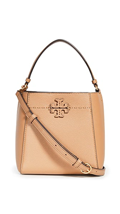 Tory Burch Mcgraw Small Bucket Bag In Tiramisu