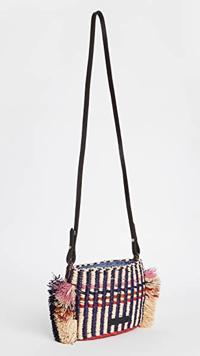 Shop Aaks Hana Mini Stripe Bag In Navy/natural/red/orange