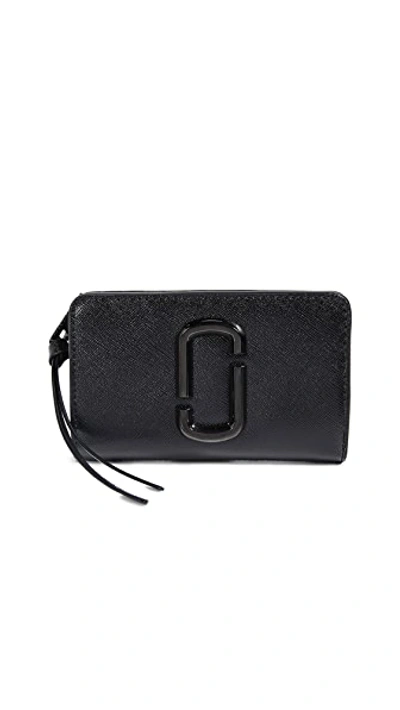 Marc Jacobs Snapshot Leather Wallet In Black