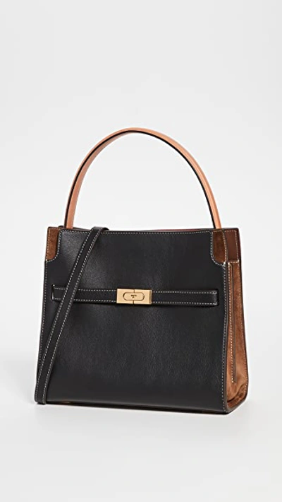 Shop Tory Burch Small Lee Radziwill Double Bag Black