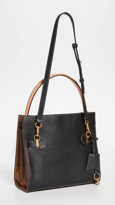 Shop Tory Burch Small Lee Radziwill Double Bag Black