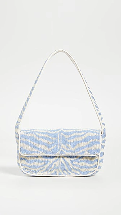 Staud Tommy Bag Light Blue/cream In Light Blue/cream