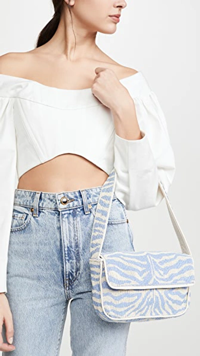 Staud Tommy Bag Light Blue/cream In Light Blue/cream