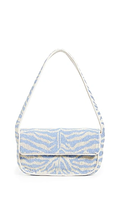 Shop Staud Tommy Bag Light Blue/cream