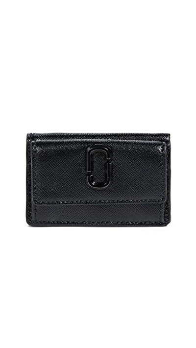 Shop Marc Jacobs Snapshot Mini Trifold Wallet In Black