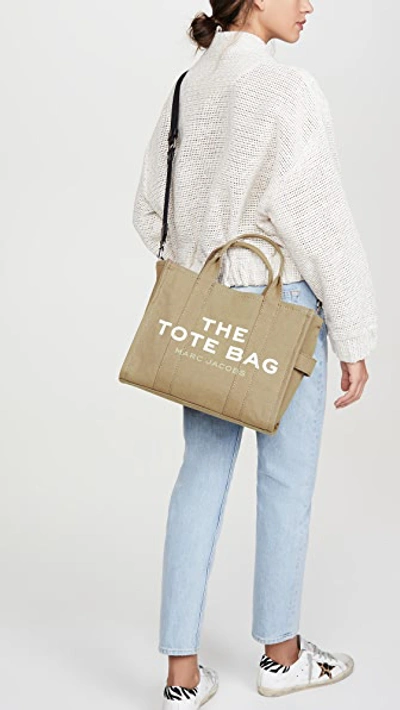 Marc Jacobs Small Traveler Canvas Tote In Slate Green