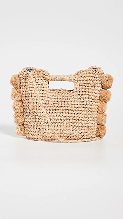 Shop Hat Attack Mini Pom Crossbody Bag In Natural